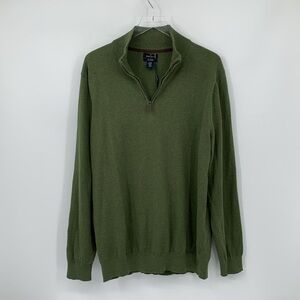 Daniel Hechter quarter zipper sweater shirt knit heathered olive green new XL